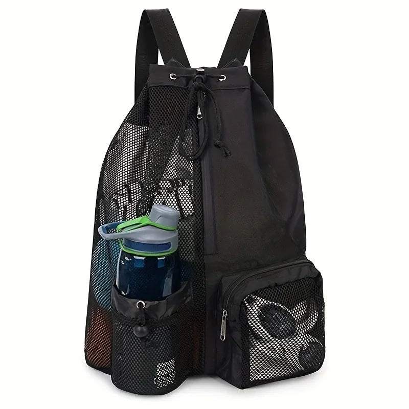 Mesh Drawstring Swim Backpack Bag