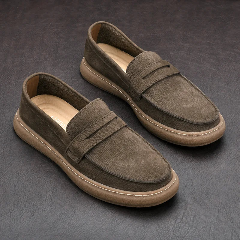 Italian Genuine Leather Men's Driving Loafers