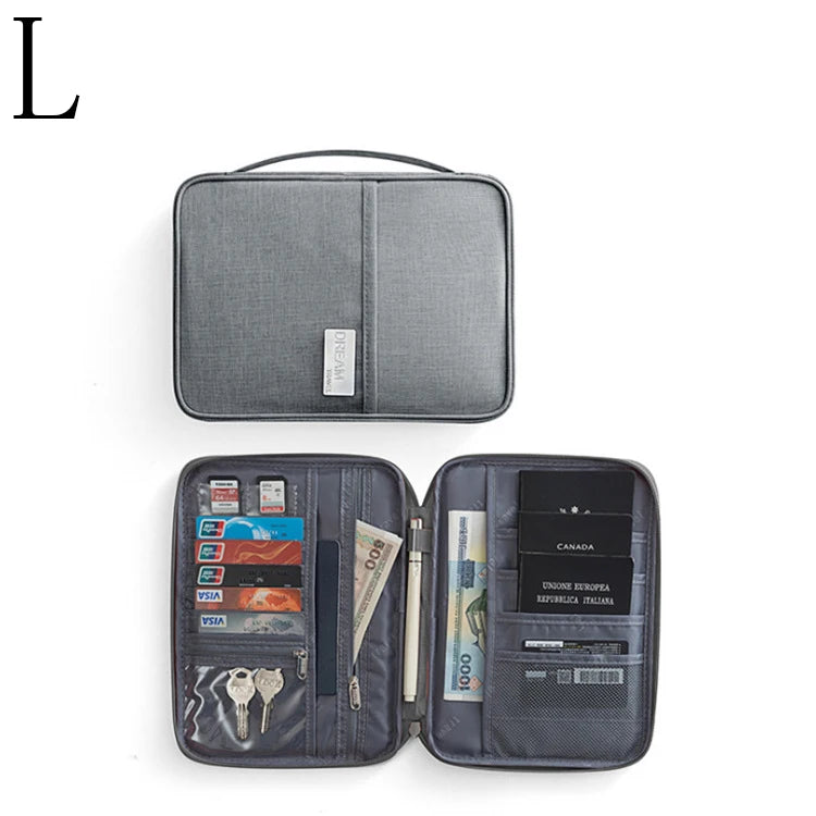 Travel Passport Holder Waterproof Multi-Pocket Wallet