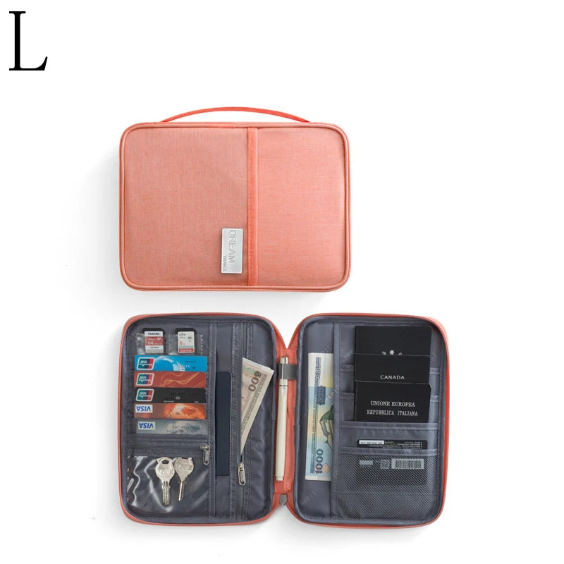 Travel Passport Holder Waterproof Multi-Pocket Wallet