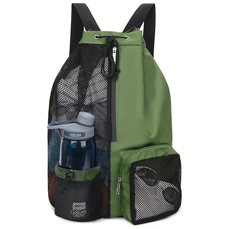 Mesh Drawstring Swim Backpack Bag