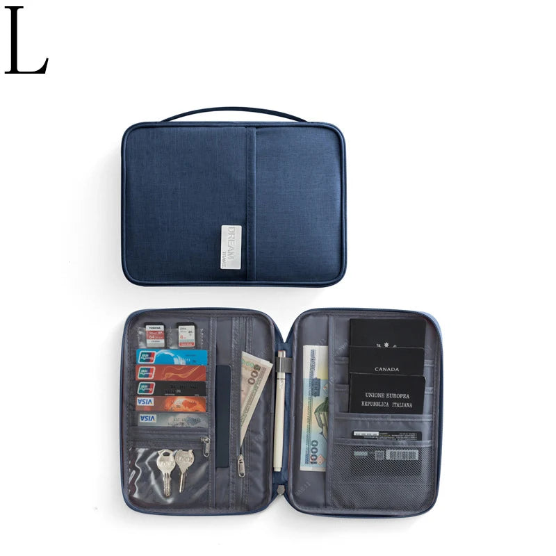 Travel Passport Holder Waterproof Multi-Pocket Wallet