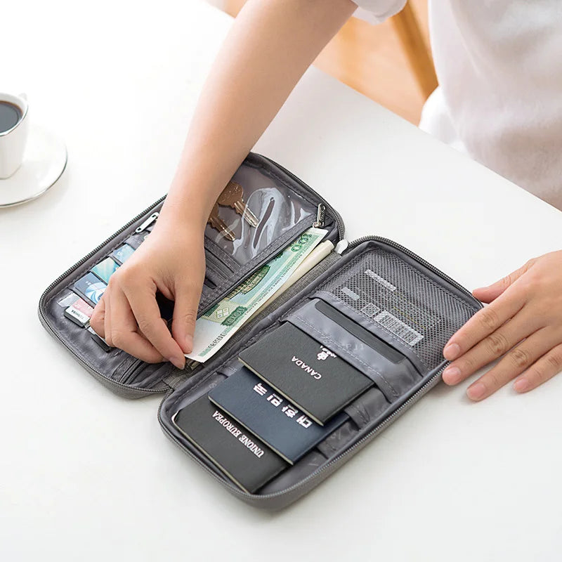 Travel Passport Holder Waterproof Multi-Pocket Wallet