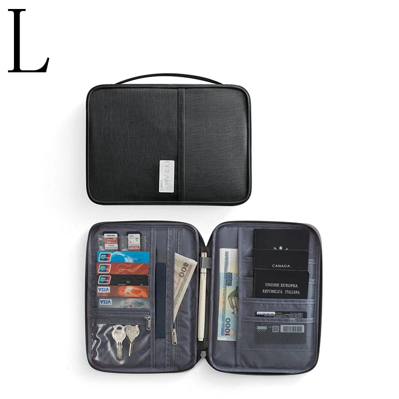 Travel Passport Holder Waterproof Multi-Pocket Wallet