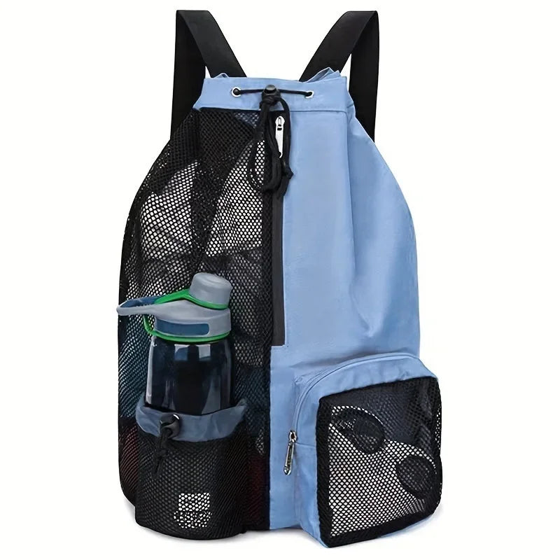 Mesh Drawstring Swim Backpack Bag