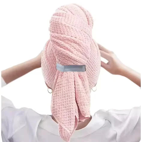 Water Absorbent Microfiber Wrap Towel with Elastic Strap