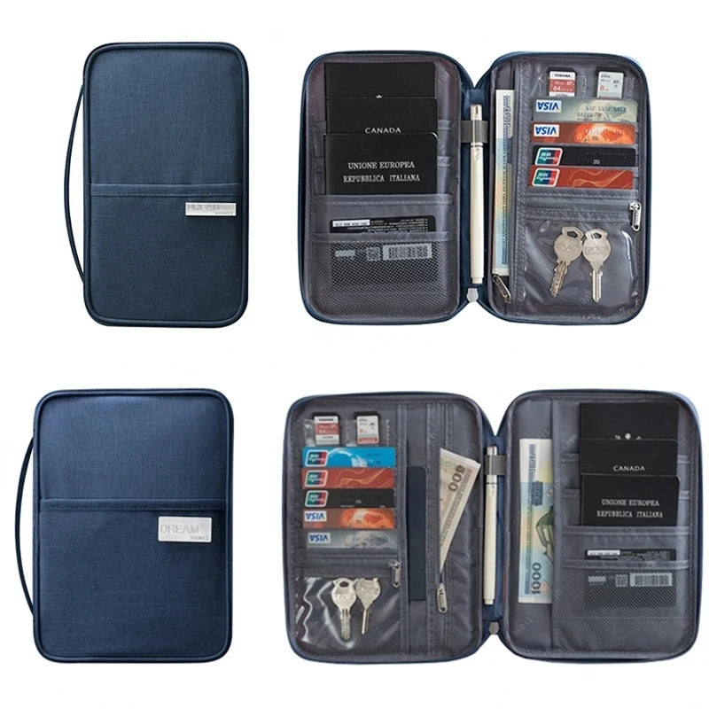 Travel Passport Holder Waterproof Multi-Pocket Wallet