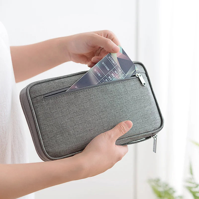 Travel Passport Holder Waterproof Multi-Pocket Wallet