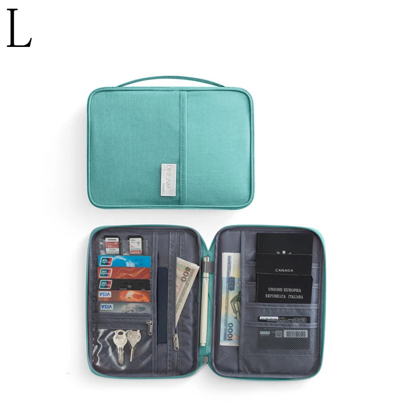 Travel Passport Holder Waterproof Multi-Pocket Wallet