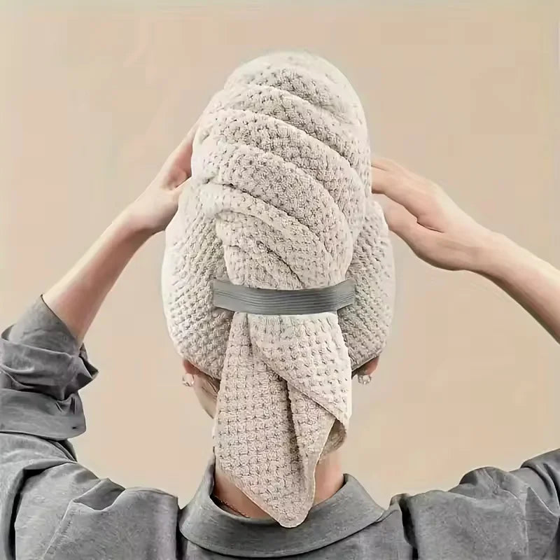 Water Absorbent Microfiber Wrap Towel with Elastic Strap