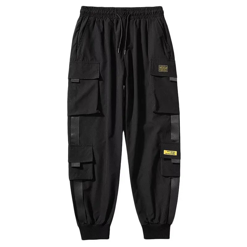 Men's Elastic Waist Loose Fit Ankle-Length Cargos