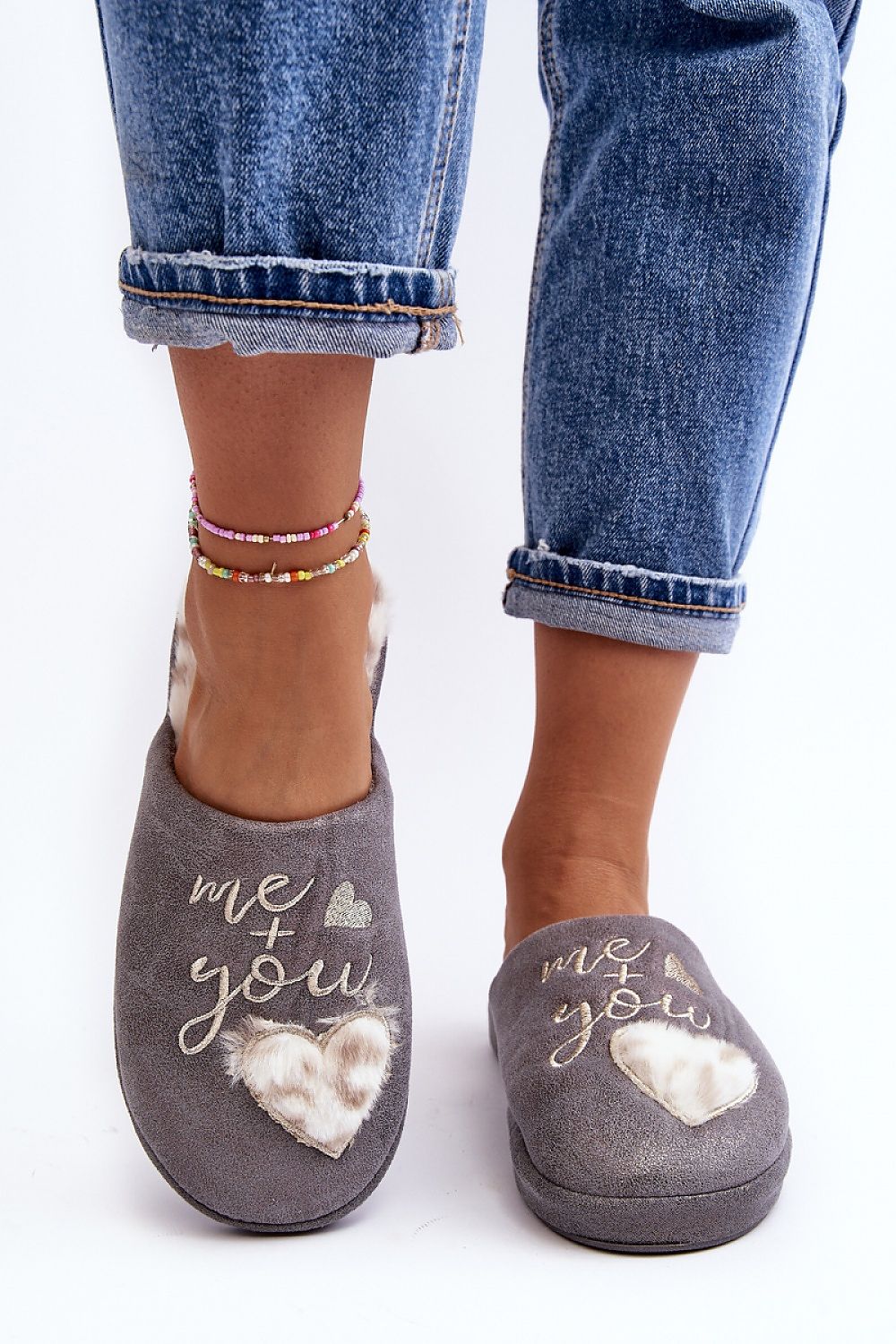 Me and You Heart Slippers