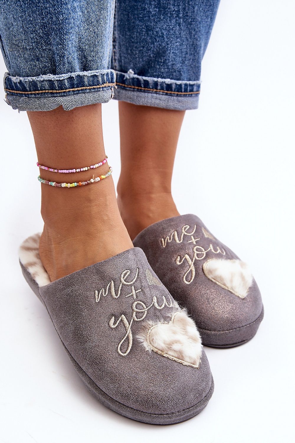 Me and You Heart Slippers