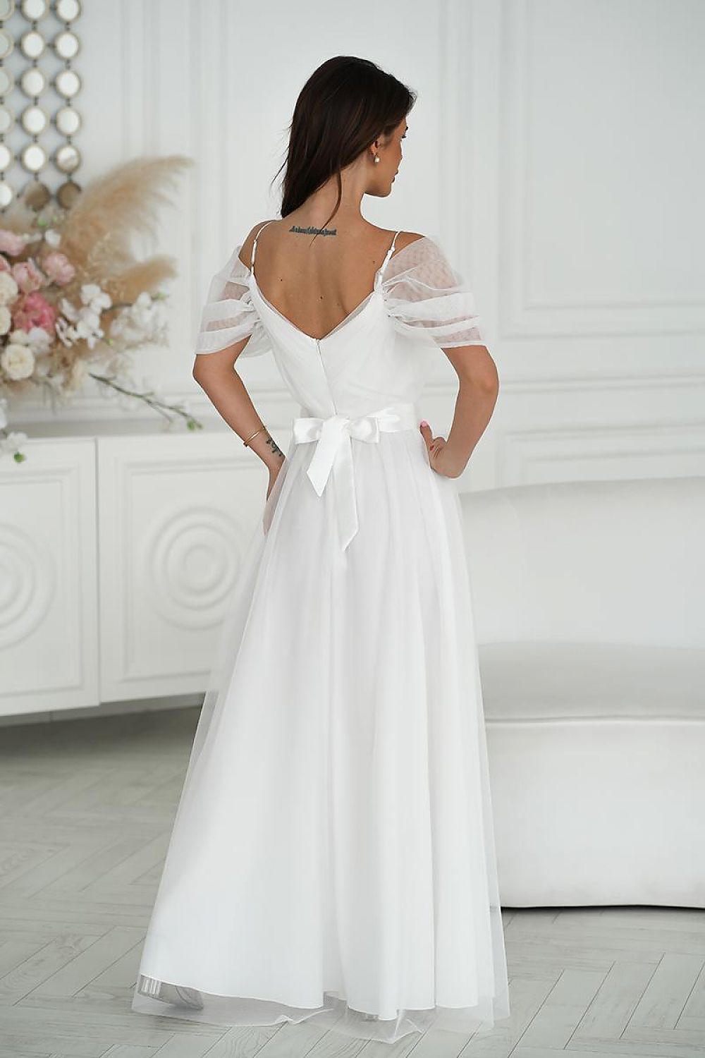 Tulle Sleeve Spanish Style Dress