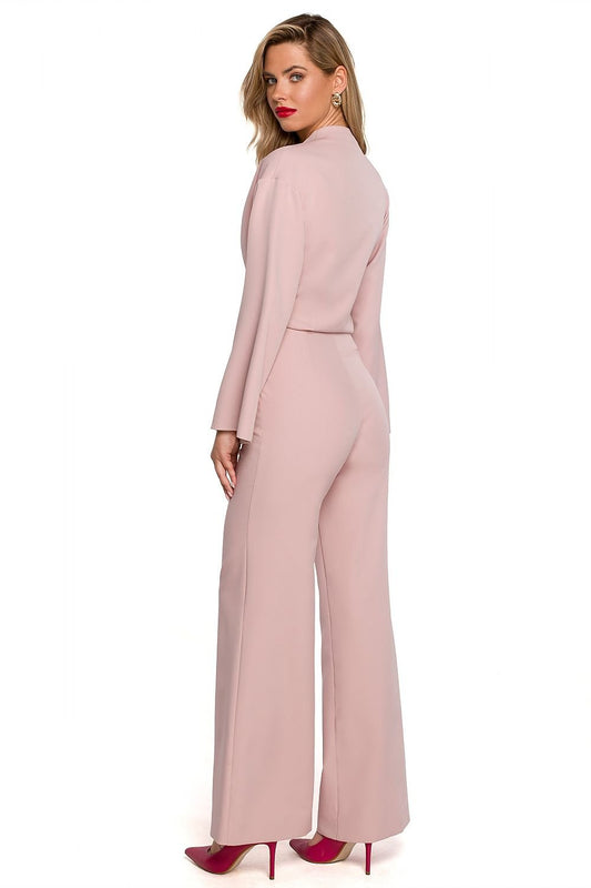 Flared Long Sleeve Wide-Leg Jumpsuit