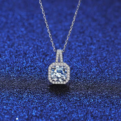 1 Carat Moissanite 925 Sterling Silver Pendant Necklace