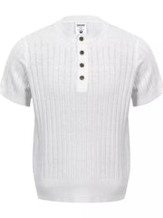 Men's Short Sleeve Ribbed Knit Top