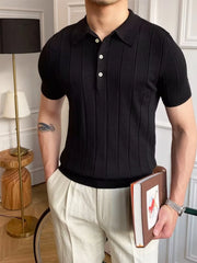 Men's Slim Fit Knitted Polo Shirt