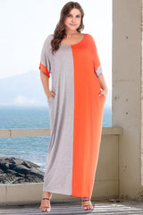 Plus Size Color Block Tee Dress