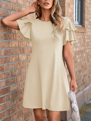 Double Ruffle Short Sleeve Dress