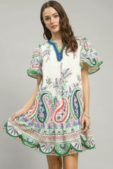 Umgee Paisley Mini Dress