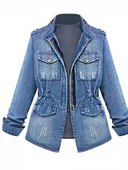 Zip Up Denim Jacket