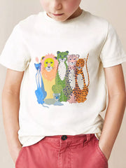 Kids' Wild Animal Graphic Neck T-Shirt