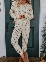 Polka Dot Notched Lounge Set