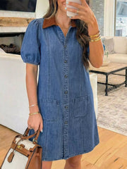 Short Sleeve Denim Dress
