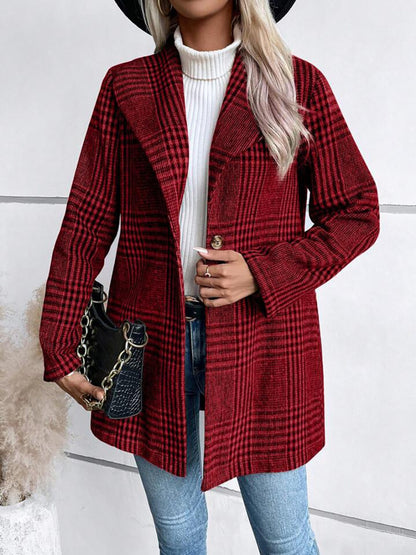 Women's Collared Neck Long Sleeve Jacket