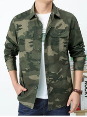 Men's Camouflage Print Long Sleeve Shirt