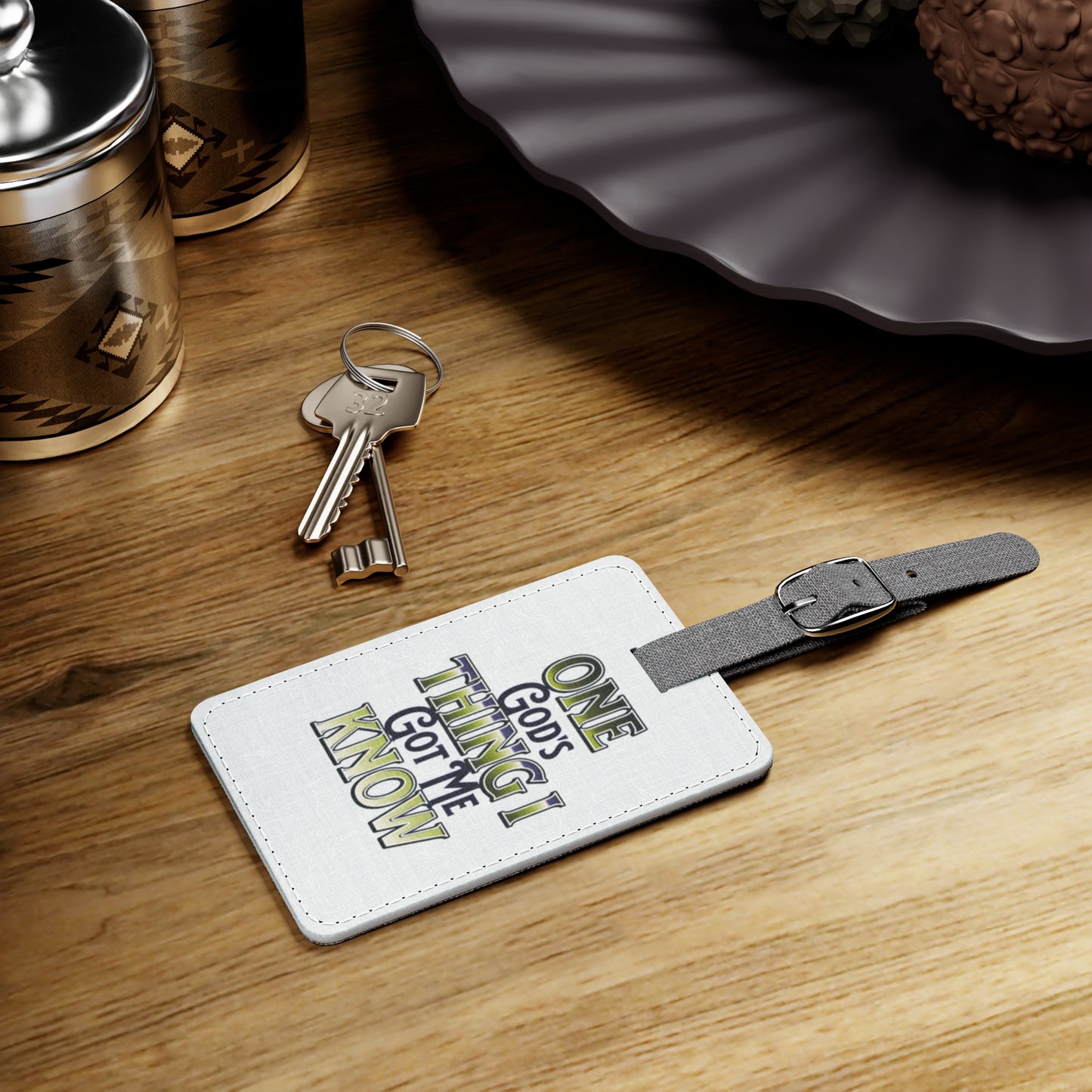 God's Got Me Polyester Luggage Tag, Rectangle