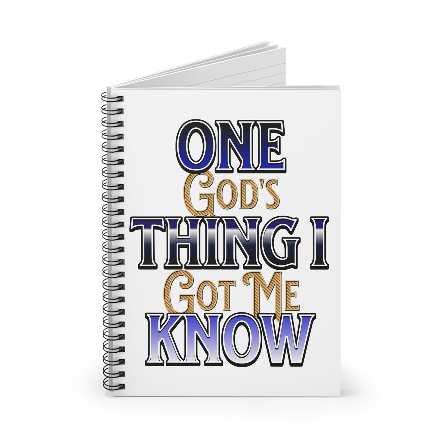 Ruled Line Spiral Notebook - God's Got Me Design