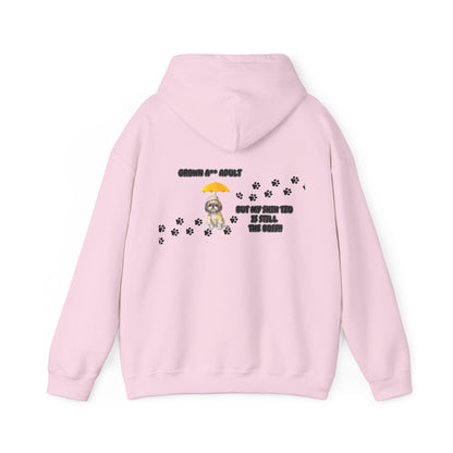 Grown A** Adult Shih Tzu Boss Hooded Sweatshirt - Printed on Back