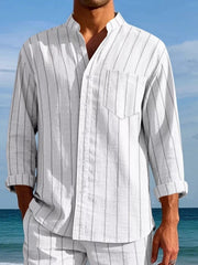 Men's Striped Button Up Shirt