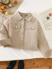 Children's Casual Corduroy Button-Up Jacket