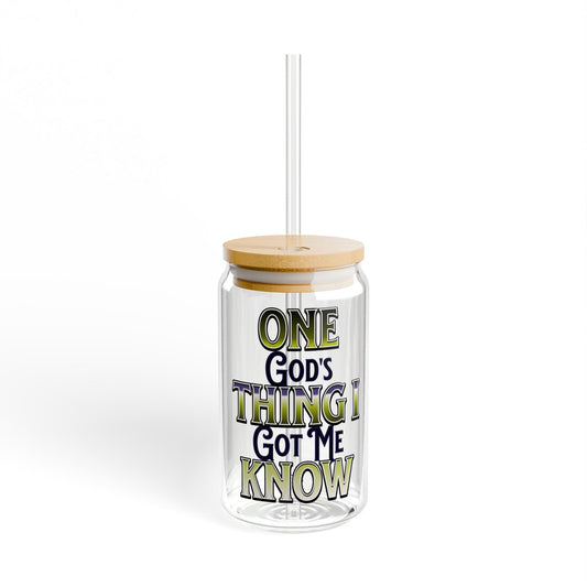 God's Got Me Sipper Glass, 16oz