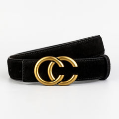 Leather Double-C Buckle Belt