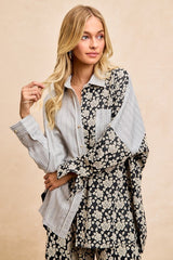 Jacquard Floral Mix And Match Shirt Top