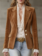 Single-Breasted Lapel Collar Blazer