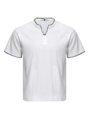 Men's Notched Short Sleeve Top