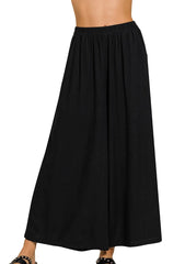 Pleated Linen Blend Wide Leg Pants