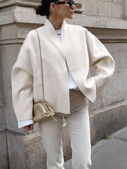 Open Front Dropped Shoulder Jacket