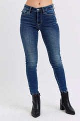 Judy Blue Full Size Mid-Rise Waist Skinny Jeans with Thermal Lining Plus Size