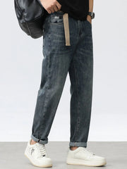 Men's Washed Relaxed Fit Wide Leg Jeans