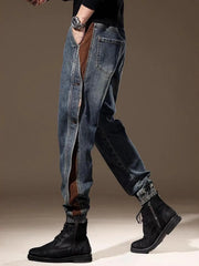 Men's Contrast Denim Joggers