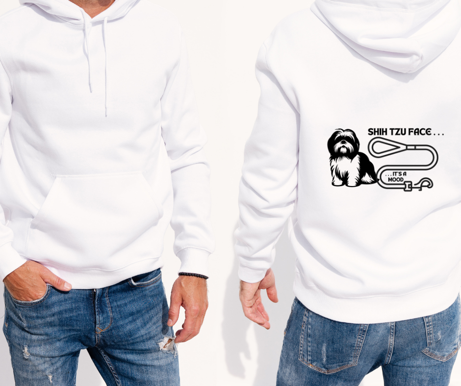 Shih Tzu Face - It's a Mood Unisex Hoodie - Printed on the Back