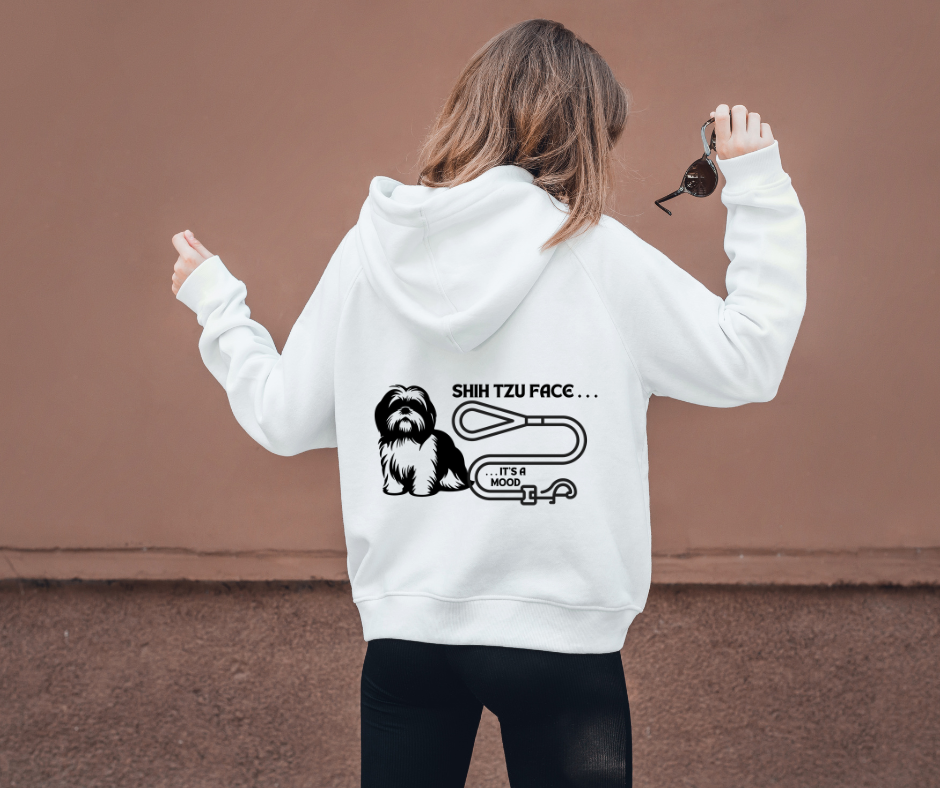 Shih Tzu Face - It's a Mood Unisex Hoodie - Printed on the Back