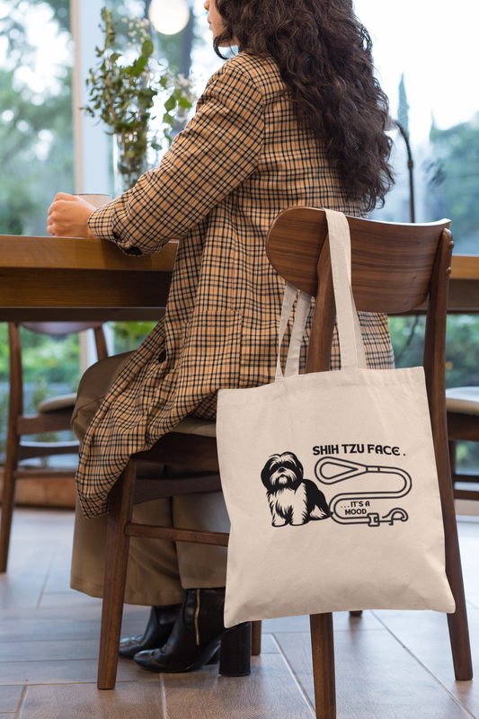 Shih Tzu Face - It's A Mood Canvas Tote Bag