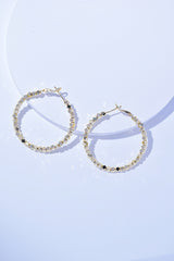 Elegant Alloy Hoop Earrings with Geometric Beads
